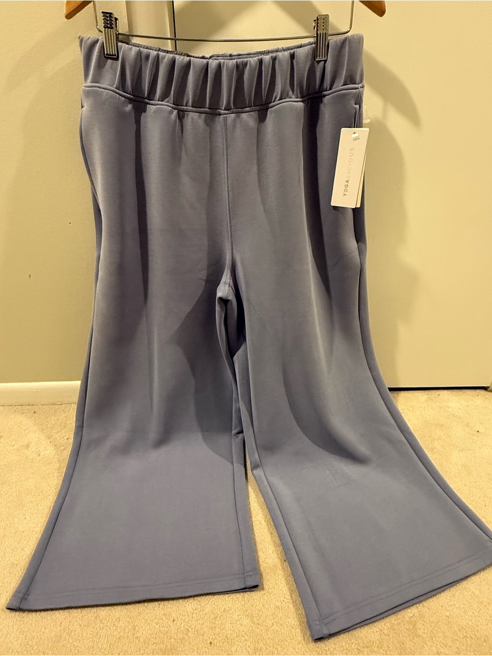 NWT Yogalicious Wide-Leg Lounge Pants in Dusty Blue